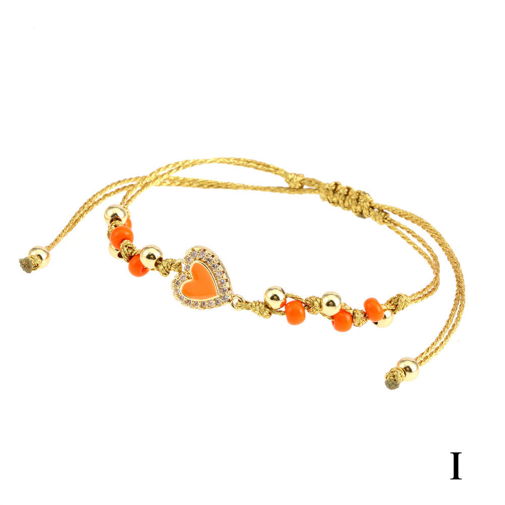 Pulseras De Cuentas De Cristal De Corazón De Joyería Al Por Mayor